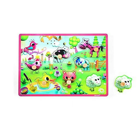 Janod Meadow Animals Musical Puzzle