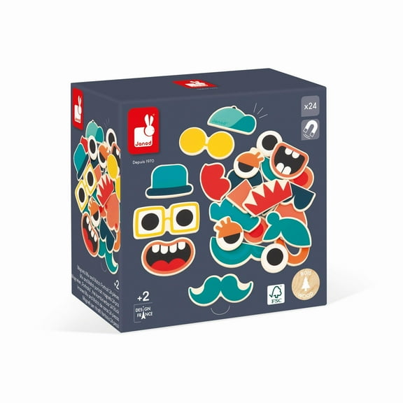 Janod - Mix And Match Portrait Magnets - 24 Pcs