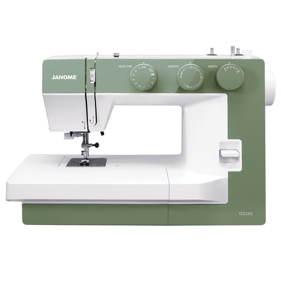 Janome 1522-SG Mechanical Sewing Machine - Aesthetic Soft Green Sewing Machine for Beginners, Heavy Duty Metal Frame, Built in Needle Threader for Easy Use