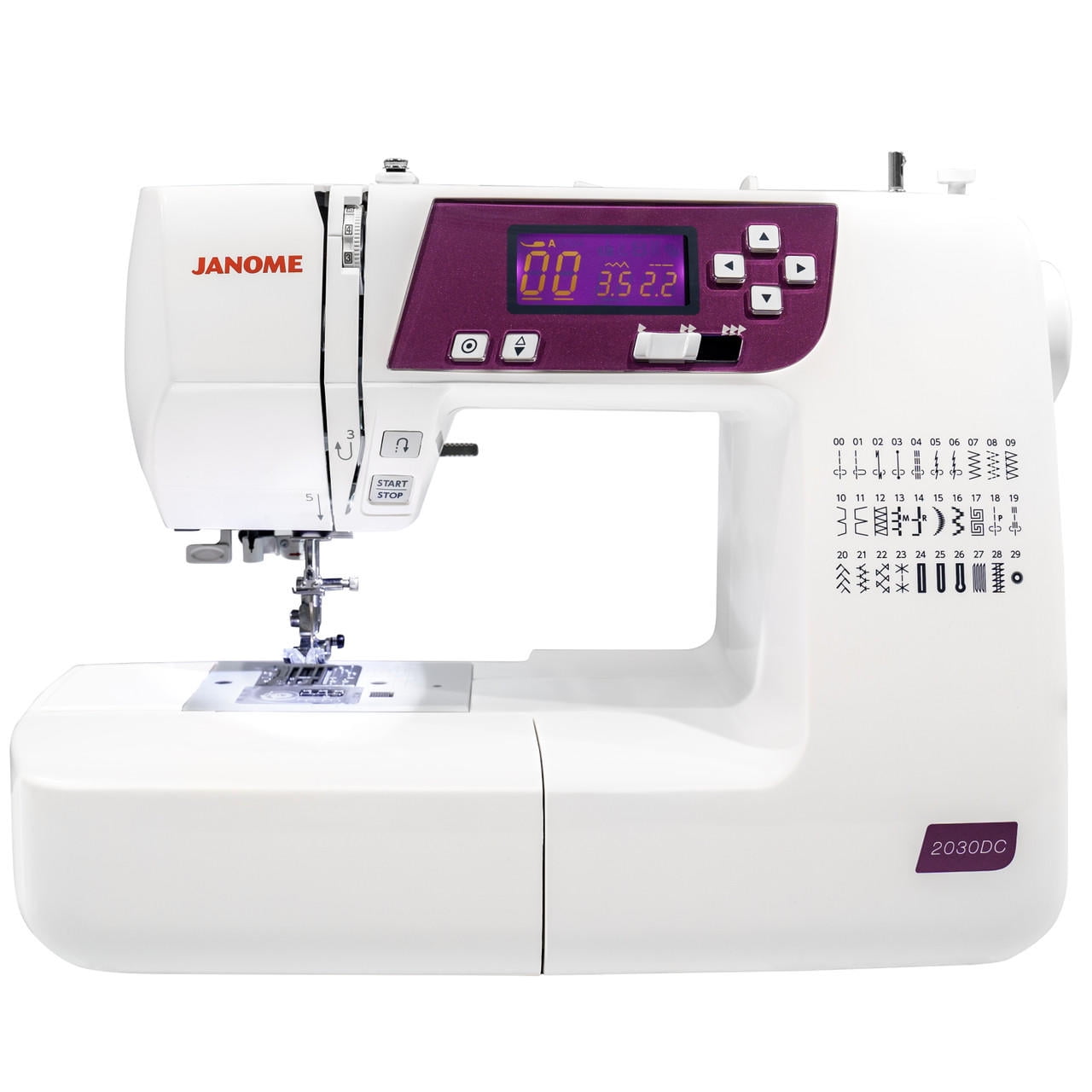 Janome 2030DC-G White and Purple Computerized Sewing Machine