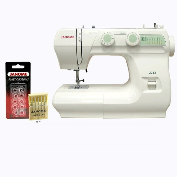 Janome 2212 12 Stitch FullSize Freearm Sewing Machine, 860SPM & FREE BONUS PACKAGE C36