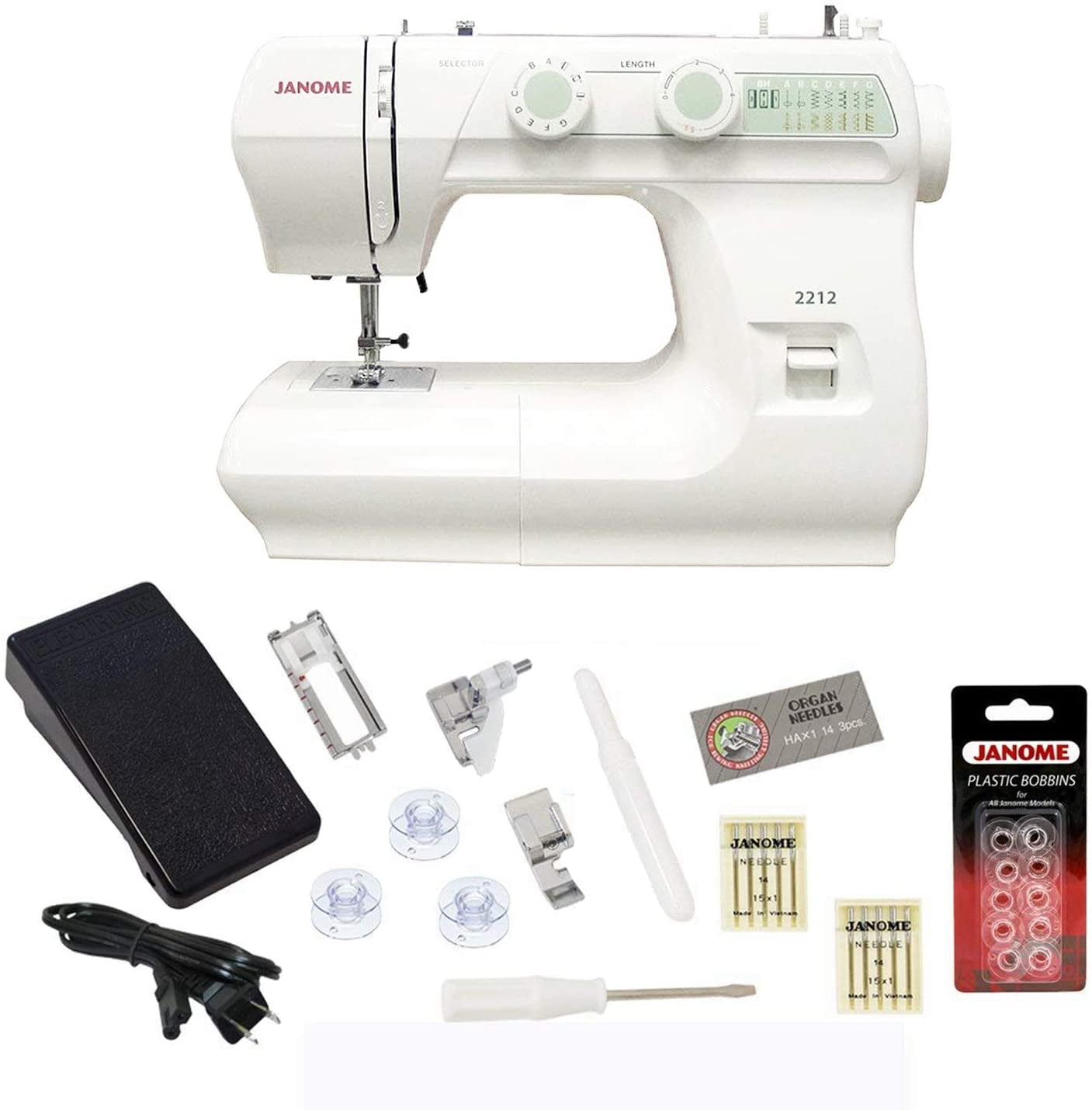BRAND: JANOME Janome 2212 Sewing Machine Includes Exclusive Bonus Bundle
