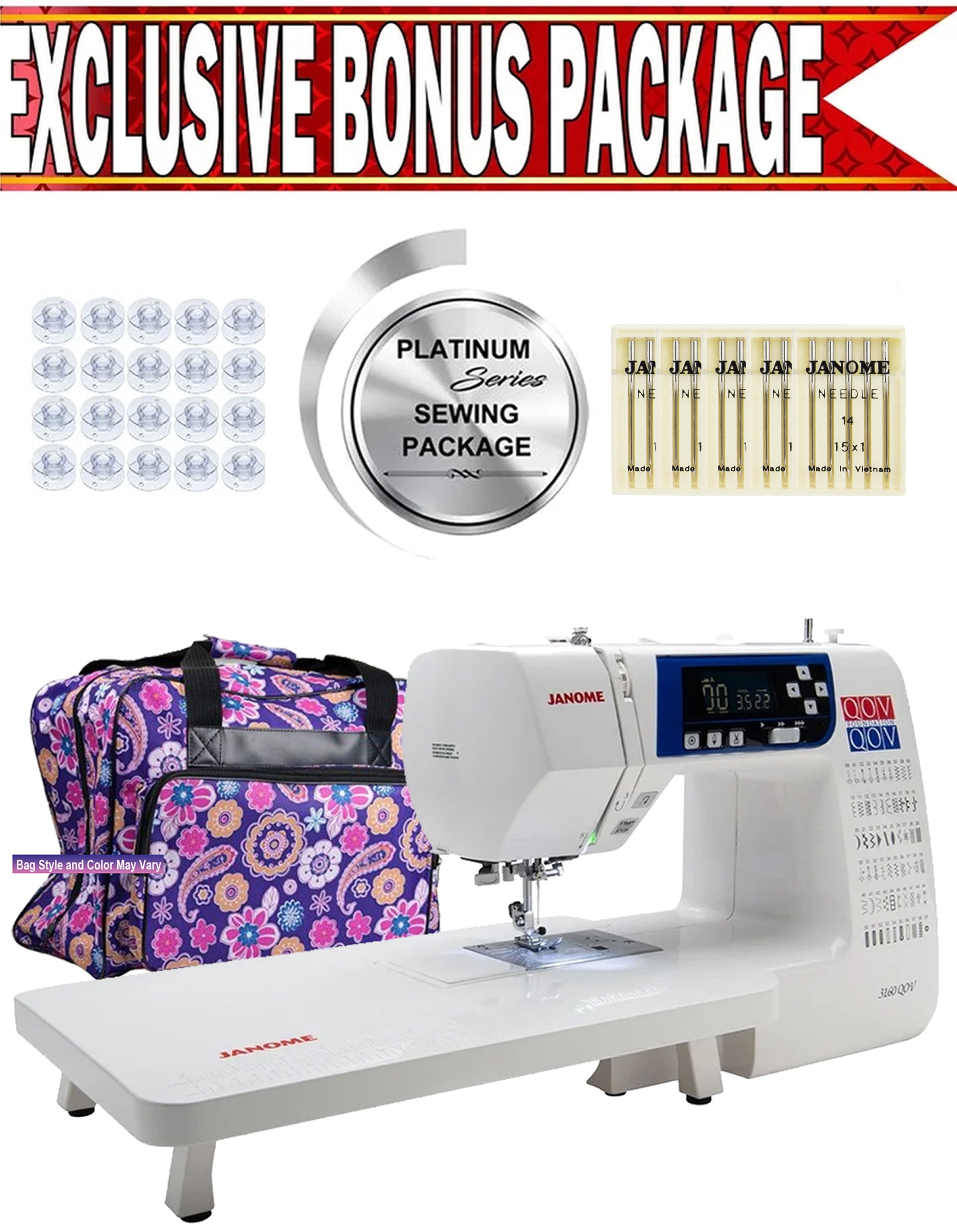 Janome 3160QOV Quilts of Valor Sewing & Quilting Machine w/ Exclusive Platinum Series Sewing Package!