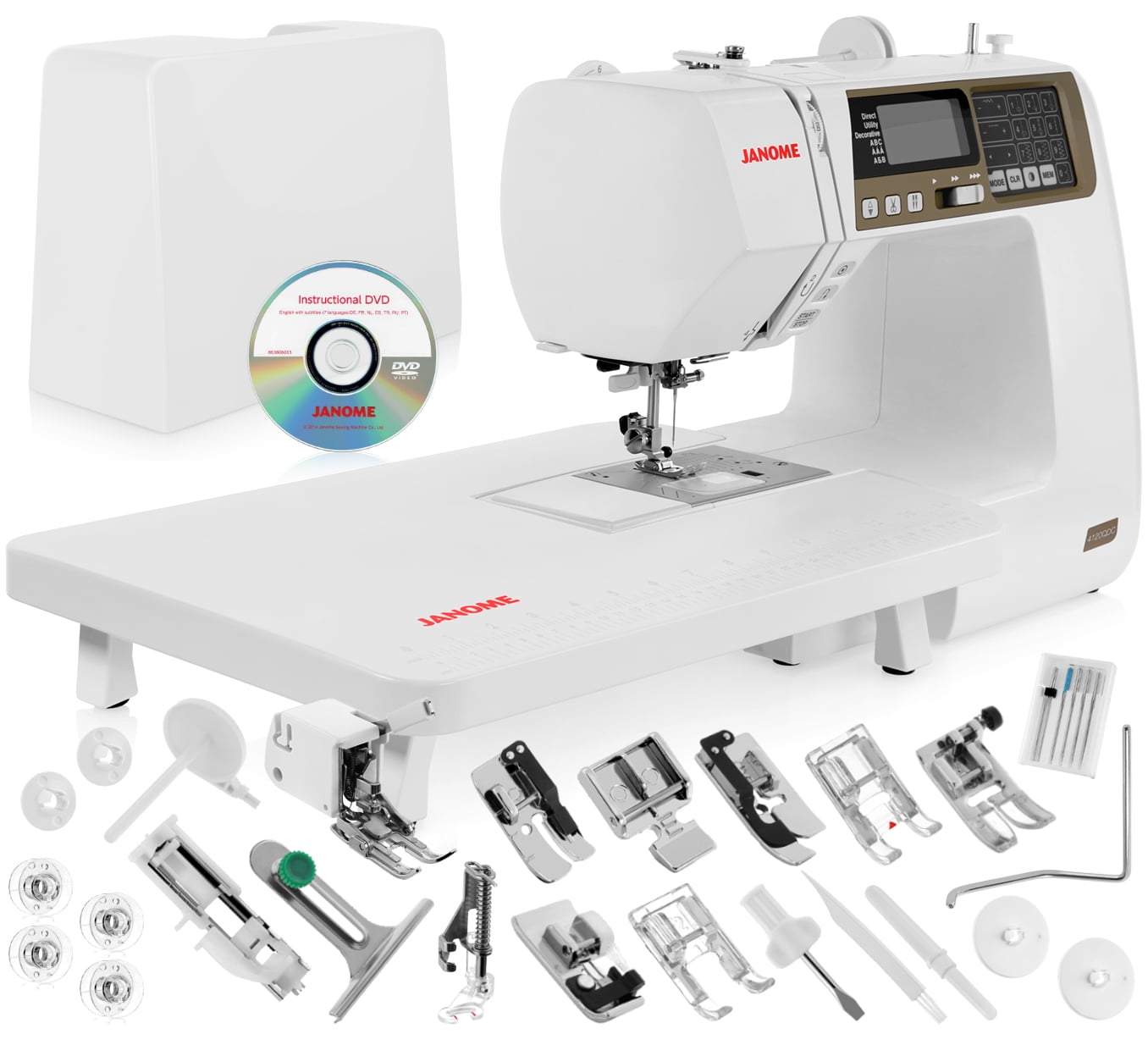 Janome 4120Qdc Computerized Sewing Machine W/ Hard Case + Extension Table