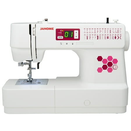 Janome C30 Computerized Sewing Machine With 30 Stitches, Including Buttonhole, Jam-Proof Bobbin And Lcd Screen
