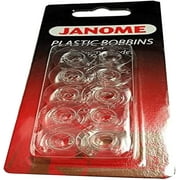 Janome Genuine 10 Pk. Plastic Bobbins #200122614 For All Janome & Necchi Models