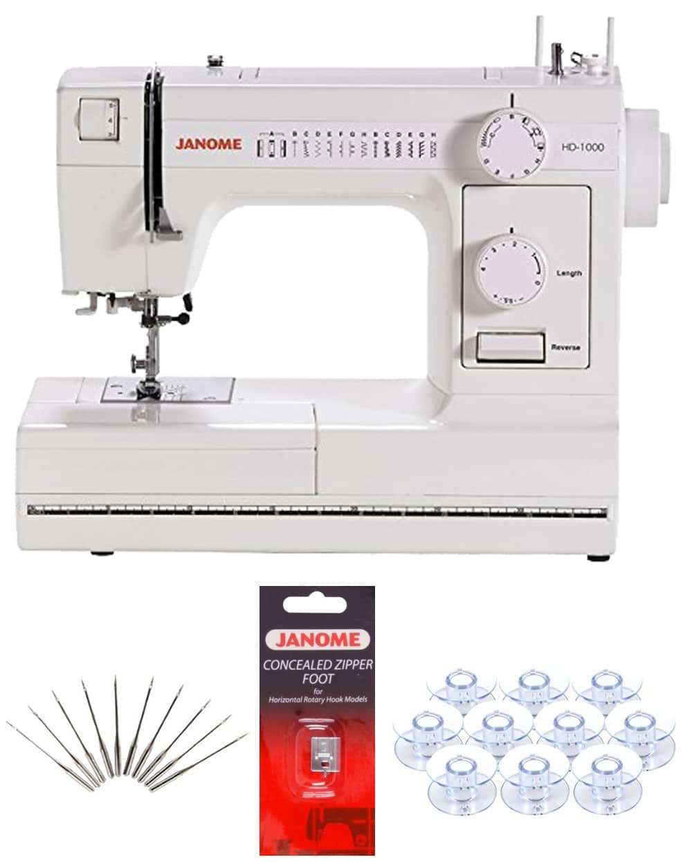Janome HD1000 Heavy-Duty Sewing Machine w/ Free Bonus Package
