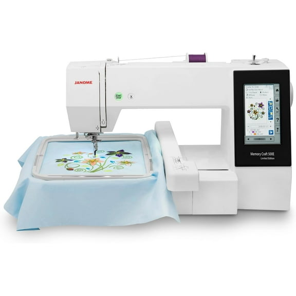 Janome Memory Craft 500E Limited Edition Embroidery Machine (White)