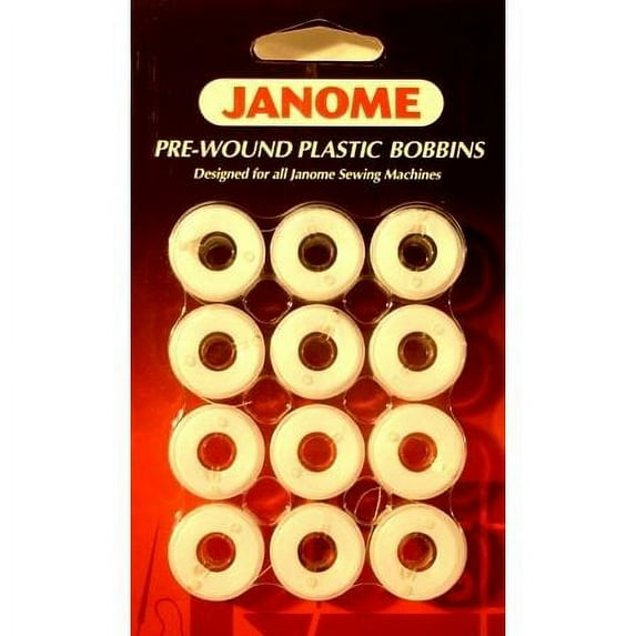 Janome Prewound Embroidery Machine Bobbins 12 per Card