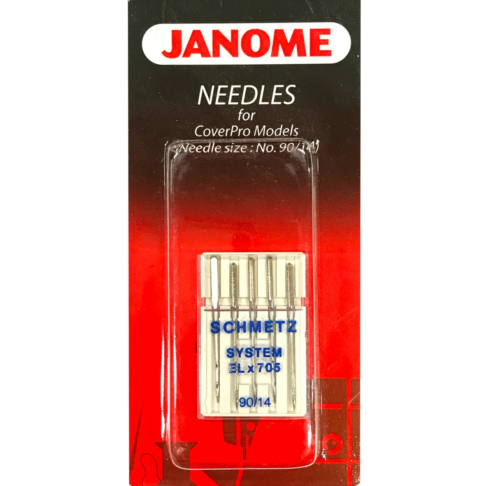 Janome, Schmetz 5pk CoverPro Needles (ELx705) - Size 90/14