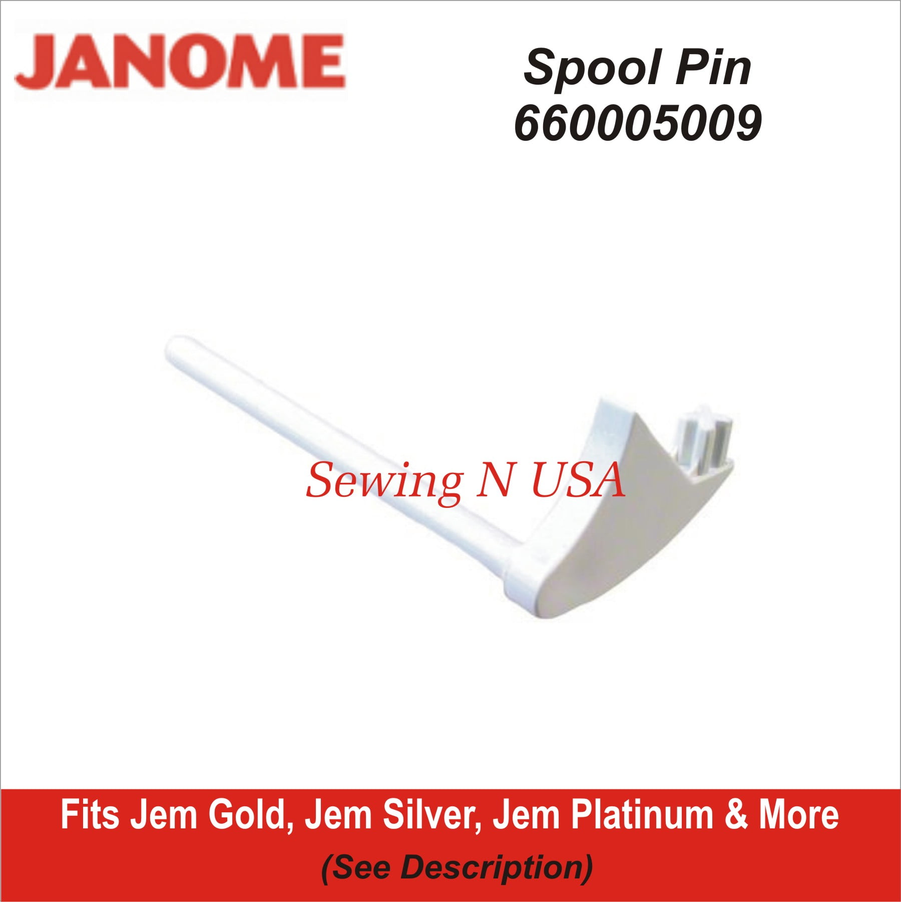 Janome Spool Pin 660005009 Fits Jem Gold, Jem Platinum & More See