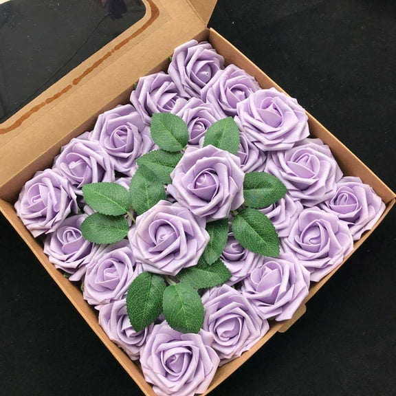 Janrecotw Realistic Artificial Roses, 25 Pieces Of Real And Artificial Roses With Stems, Suitable For Diy Wedding Bouquet Centerpieces, Bridal Shower Parties, Home Romantic Decorations