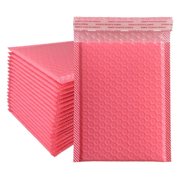 Janrevotw 10-Pack Bubble Envelopes, Self-Sealing, Pink Bubble-Padded Mailing Envelopes, Bags, Gift Packaging Bags, Small Business Supplies