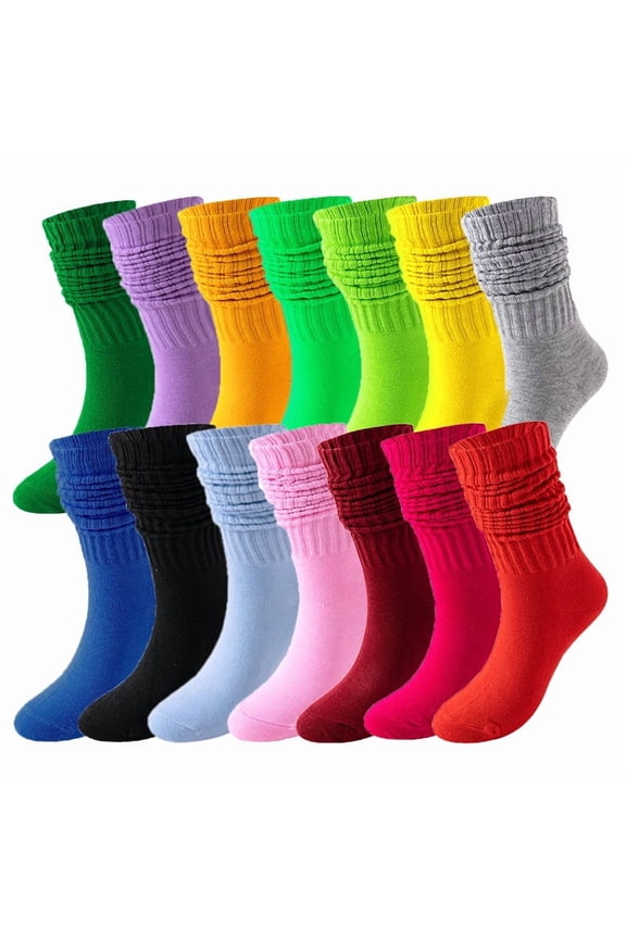 1Pairs Women Slouch Socks Socks Girls Cushioned Chunky Stacked Boot Socks Soft Knit Warm Long Athletic Knee High Sock