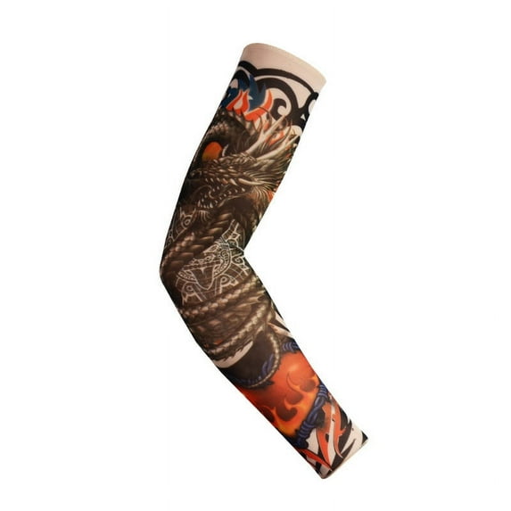 Janrevotw 1pcs Fashion Outdoor Sleeve Tattoo Sleeve Seamless Men'S And Women'S Flower Arm Tattoo Sleeve Sleeves Sun Protection Comfortable Tattoo Sleeves