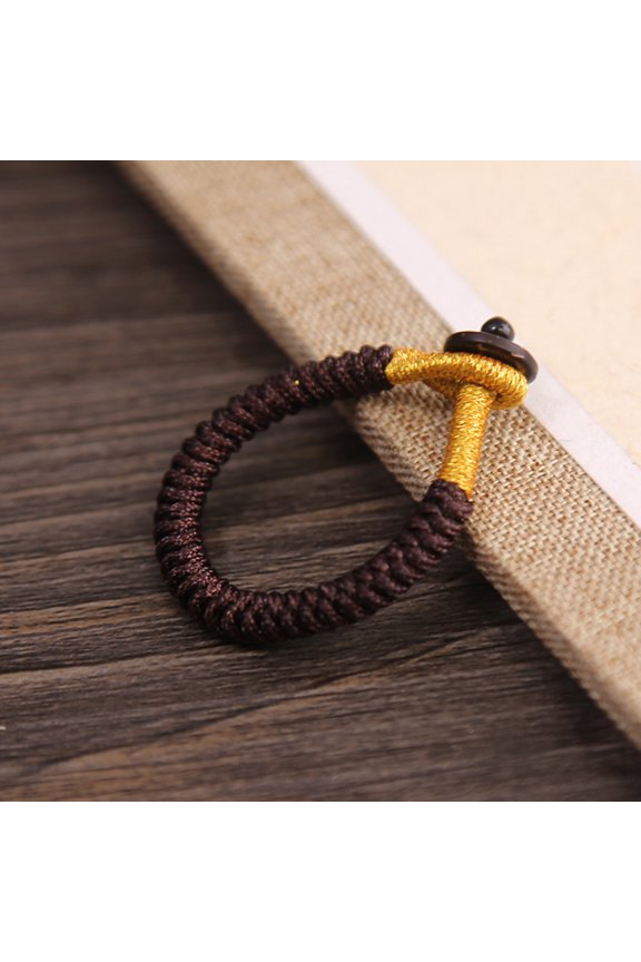 1pcs Handmade Knotted Finger Ring Fob Pendant Keychain Bag Hanging Braided Rope Accessory Keychain Bag Decoration