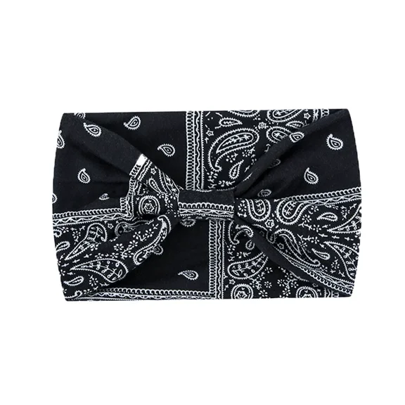 Janrevotw 1pcs Sports Hair Bands In Europe And The United States Ms. Bohemian Wind New Elastic Bandana Headband Wide Edge Hair Accessories Face Turban