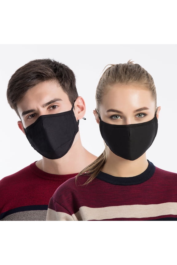 2 Adjustable Masks, Anti-Smog And Dust-Proof, Breathable Cotton, Suitable For Men And Women, Autumn And Winter Protection, Pm2.5 Activated Carbon Masks