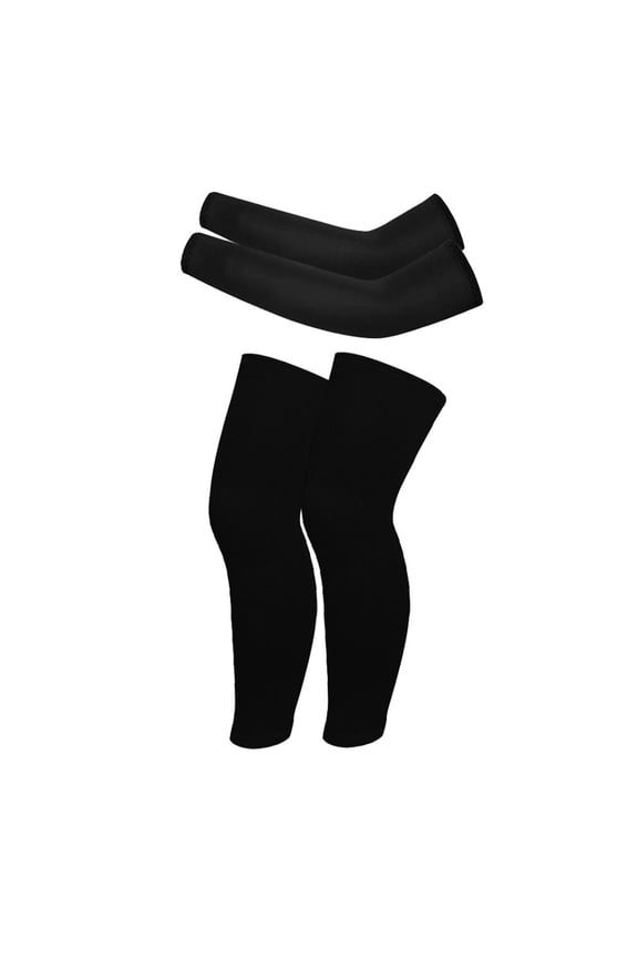 2 Pairs Kids Arm Sleeves and Leg Sleeves for Basketball 4-17 Year Girls Boys UV Sun Protection Sleeves Non Slip Leg Wraps for Football Cycling Outdoor Sports S-XL