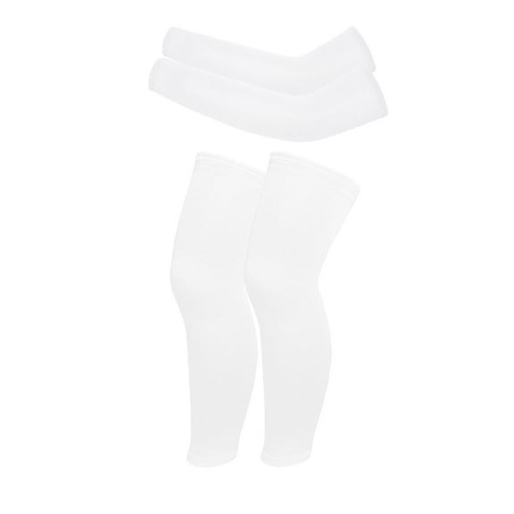 Janrevotw 2 Pairs Kids Arm Sleeves and Leg Sleeves for Basketball 4-17 Year Girls Boys UV Sun Protection Sleeves Non Slip Leg Wraps for Football Cycling Outdoor Sports S-XL