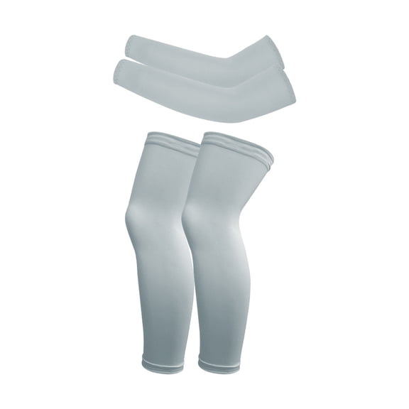 Janrevotw 2 Pairs Kids Arm Sleeves and Leg Sleeves for Basketball 4-17 Year Girls Boys UV Sun Protection Sleeves Non Slip Leg Wraps for Football Cycling Outdoor Sports S-XL