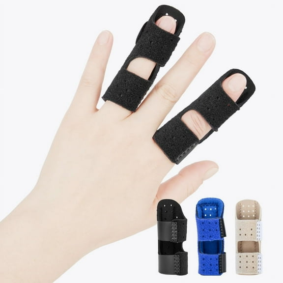 Janrevotw 2 Piece Finger Support Splint, Finger Support Stabilizer For Broken, Straightened, Arthritic, Injured Fingers - Blue