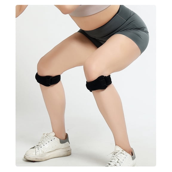Janrevotw 2-Piece Patellar Tendon Knee Brace - Adjustable Brace With Compression Pads For Pain Relief And Stabilization - Ideal For All Sports And Exercise Adjustable Patellar Strap Shock Absorbing Pr