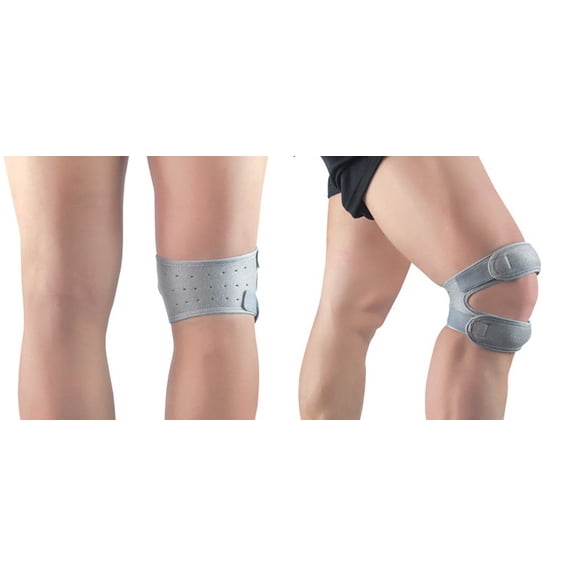 Janrevotw 2 Pieces Adjustable Knee Brace,Patella Strap Sports Knee Brace Shock Absorption Compression Leg Protectors Outdoor Basketball Soccer Mountaineering Cycling Fitness Protectors Knee Recovery O