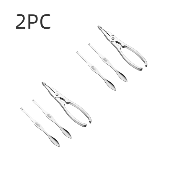 Janrevotw 2 Sets Crab Claws and Crab Needles Crackers Crab Eating Tool Crab Cracker Tool Snow Crab Legs Kitchen Tool Crab Shear