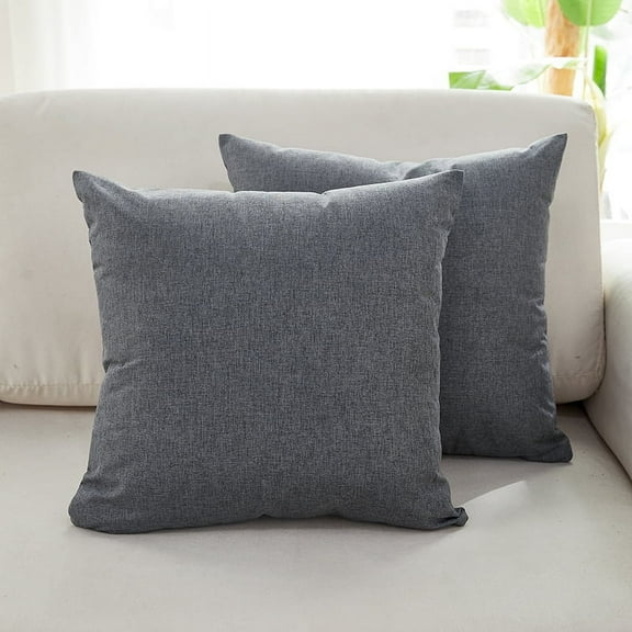 Janrevotw 2pcs Pillow Covers Sofa Pillow Set Living Room Cushion Solid Color Thickened Linen Lumbar Cushion Bed Head Large Back Cushion (Insert Not Included)