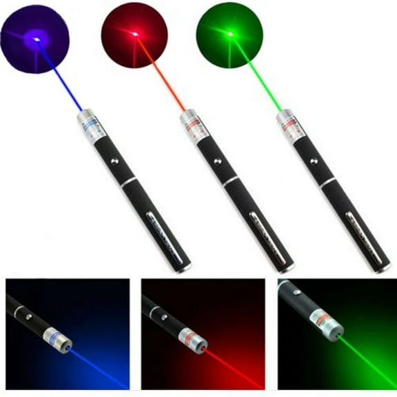 Janrevotw 3pcs Laser Pointer Red + Green + Blue/Purple Laser Pointer Visible Beam Whip Pointer