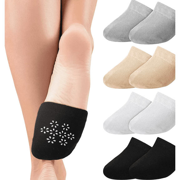 Janrevotw 4 Double Toe Cover Socks Half Socks Non-Slip Toe Cover Toe Lining Half Socks Women'S Unlined Socks