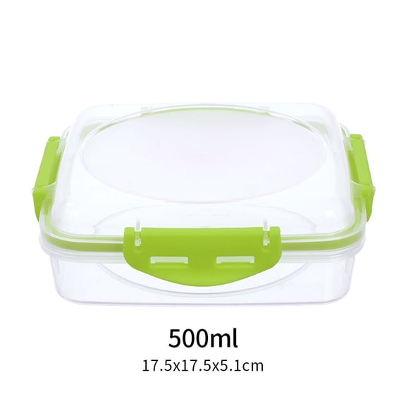 Janrevotw 500ml Sandwich Lunch Box Food Grade Crisper Bread Sushi Rice Balls Breakfast Toast Outdoor Packing Container With Upgraded Snap Closure Bpa Free Microwave And Dishwasher Safe Sandwich Contai
