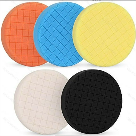 Janrevotw 6 Inch Polishing Pad 5 Piece For Backing Plate, Compound Polishing Sponge Pad For Automotive Buffer Polisher Compound, Polishing And Waxing