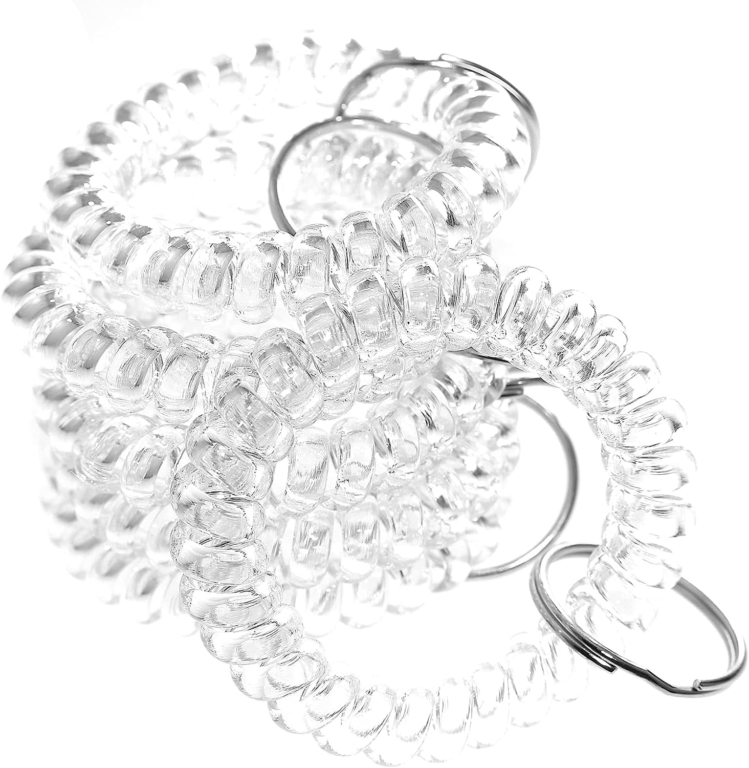 Janrevotw 6 Piece Spring Coil Wrist Coil Keychain, Plastic Spring ...