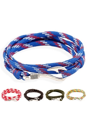 Adjustable Nylon Rope Bracelet Fish Hook Cuff Bracelet Amp; Fashion Navy Style Couple Bracelet Bracelet Rope Simple Multi Color Fish Hook Trendy Accessories 5pcs