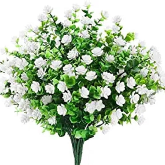 Janrevotw Artificial Flower Fake Outdoor Flower Arrangement Graveyard Flower Decoration Plastic Uv Resistant Garden Table Centrepieces 6 Pack
