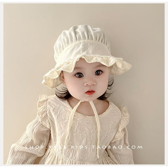 Janrevotw Baby Hat Spring And Autumn Thin Section Girls Wrap Head Court Cap Sunscreen Princess Hat Newborn Chimney Protector Door Cap