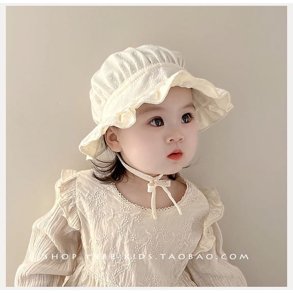 Janrevotw Baby Hat Spring And Autumn Thin Section Girls Wrap Head Court Cap Sunscreen Princess Hat Newborn Chimney Protector Door Cap