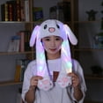thumbnail image 1 of Janrevotw  Bunny Hat Ears Press Paw Hat Pop Up Behind Girls Funny Bunny Hat Christmas Party Holiday (With Light), 1 of 11
