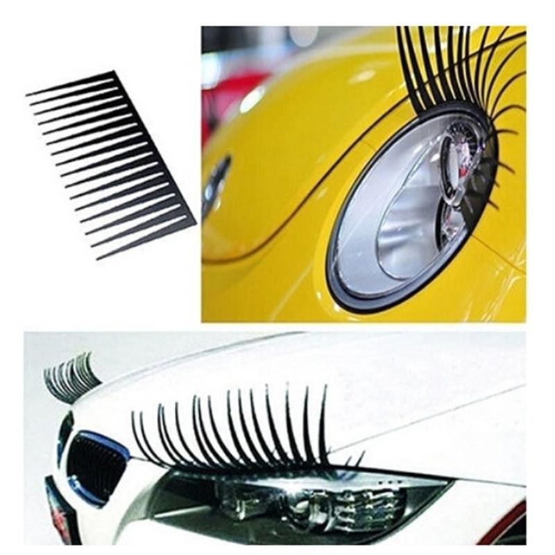Janrevotw Car Headlight Sticker False Eye Lash Sticker,Cute Car