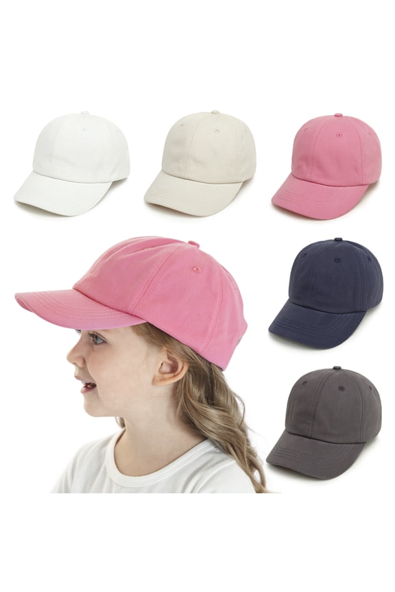 Children'S Baseball Cap Outdoor Leisure Hundred With Duck Tongue Hat Solid Color Curved Brim Sun Hat Adjustable