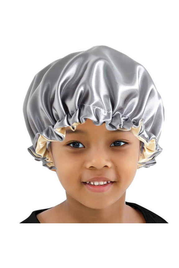 Children'S Satin Hat Elasticated Sleeping Cap Soft Bath Cap Night Hair Cap Suitable For Teenagers Toddlers Children
