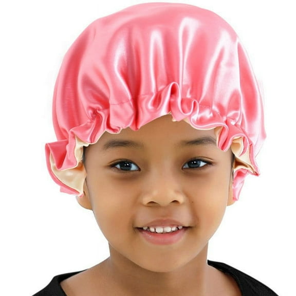 Janrevotw Children'S Satin Hat Elasticated Sleeping Cap Soft Bath Cap Night Hair Cap Suitable For Teenagers Toddlers Children