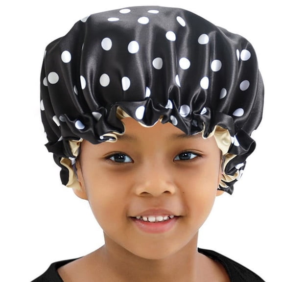 Janrevotw Children'S Satin Hat Elasticated Sleeping Cap Soft Bath Cap Night Hair Cap Suitable For Teenagers Toddlers Children