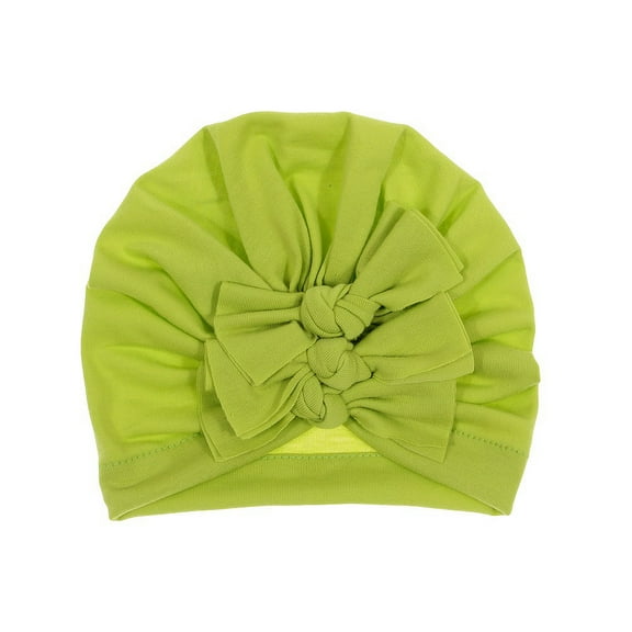 Janrevotw  Cute Kids Hat Soft Knitted Fabric Ruffled Bow Hat Baby Pullover Hat
