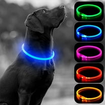 Janrevotw Dog Collar LED USB Rechargeable Lights Dog Necklace Collars Doggy Lights for Night Walking Adjustable Safety Lamp Pet Collars for Large Medium Small Puppy Pet