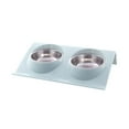 thumbnail image 1 of Janrevotw Double Bowl Design Stainless Steel Dog Cat Puppy Feed Food Water Dish Pet Supplies, 1 of 5
