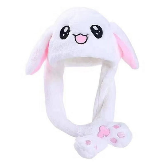 Janrevotw Fun Plush Rabbit Hat With Moving Ears And Jumping Design—Cute Rabbit Hat Suitable For Women And Girls For Role-Playing Parties