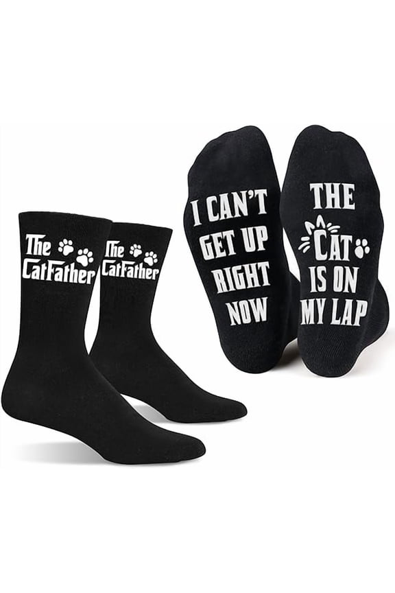 Funny Gifts For Men, Women  Fuzzy Cat Sock For Cat Dad Mom - Christmas Gifts, Stocking Stuffers for cat Lovers